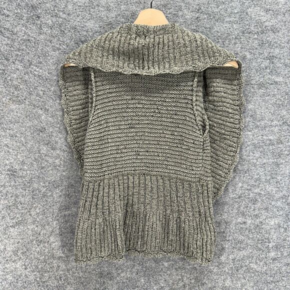 Fenn Wright Manson Cardigan Women S Small Gray Collared Open Front Sleeveless - Picture 2 of 6